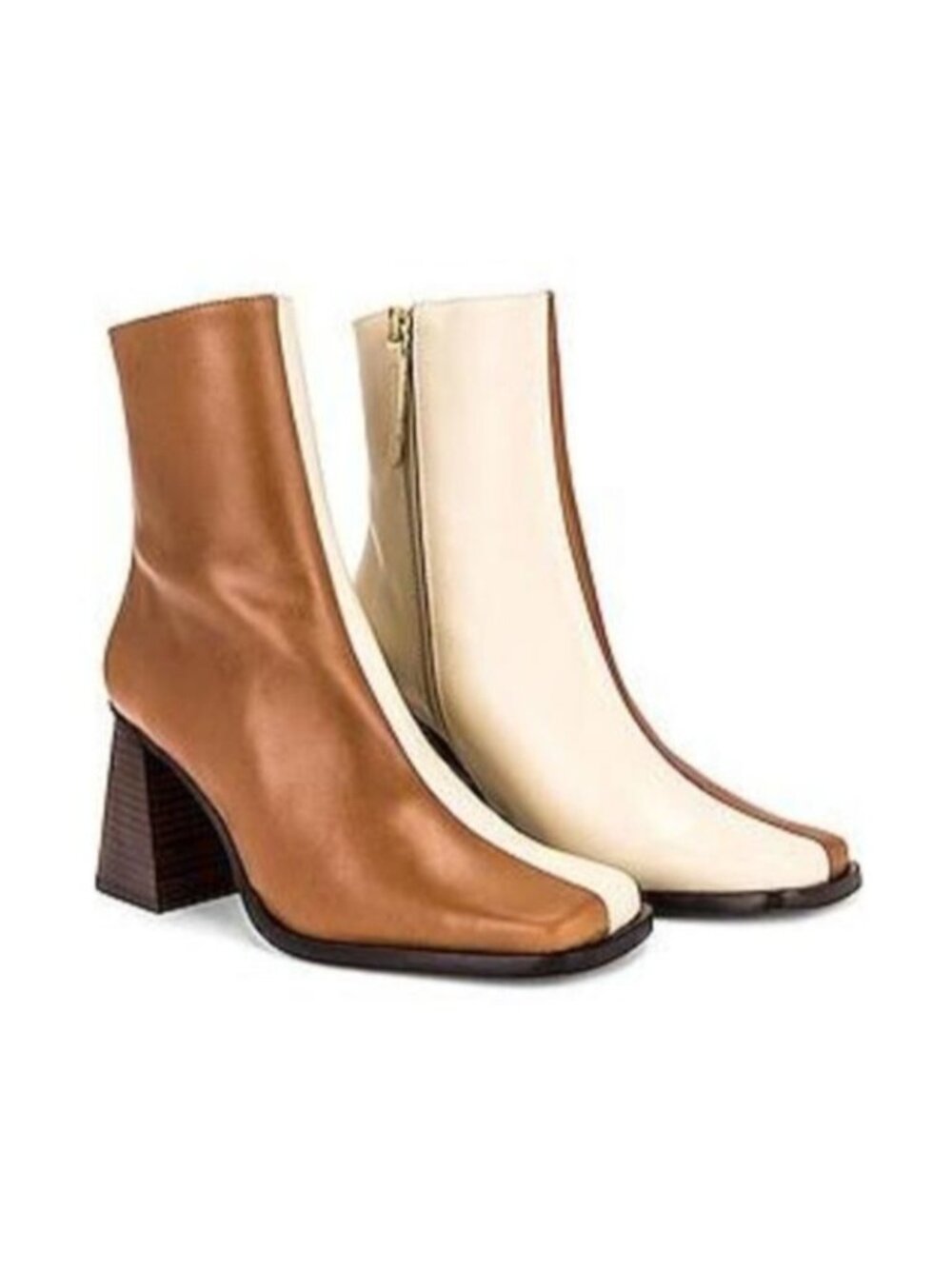 ALOHAS South Bicolor Leather Ankle Boots Camel Beige EU 40 US 9